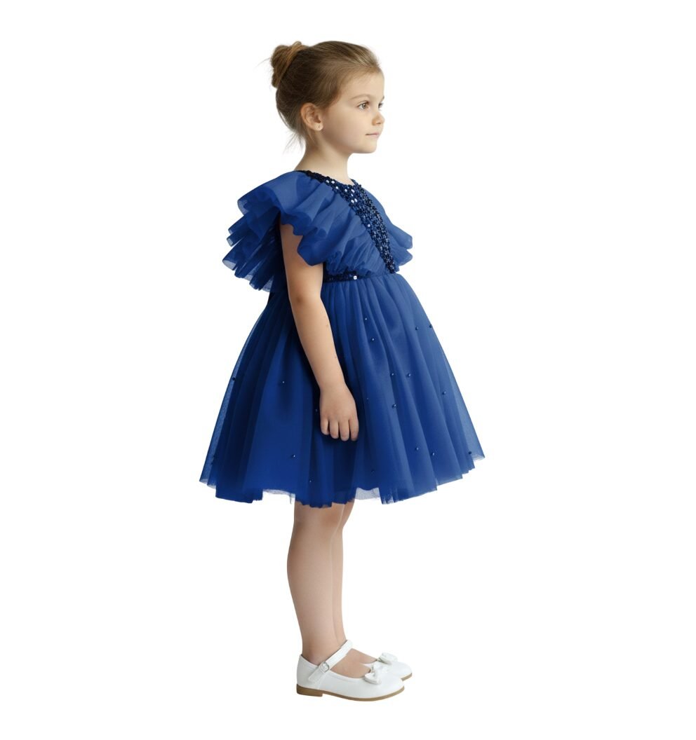 Butterfly Sequined Dress Navy Blue – photo 3