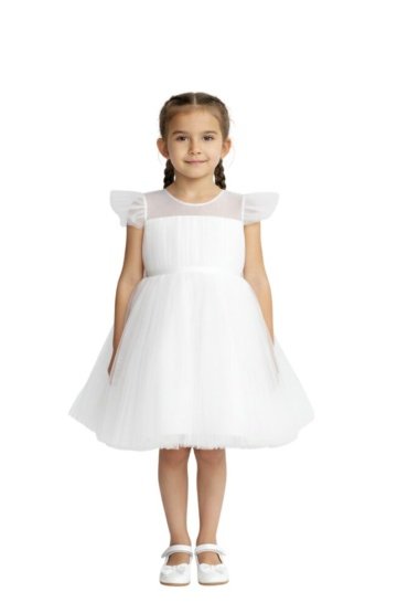 Pleated Flare Dress Ivory