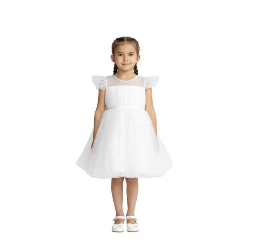 Pleated Flare Dress Ivory