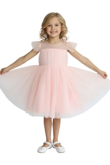 Pleated Flare Dress Baby Pink
