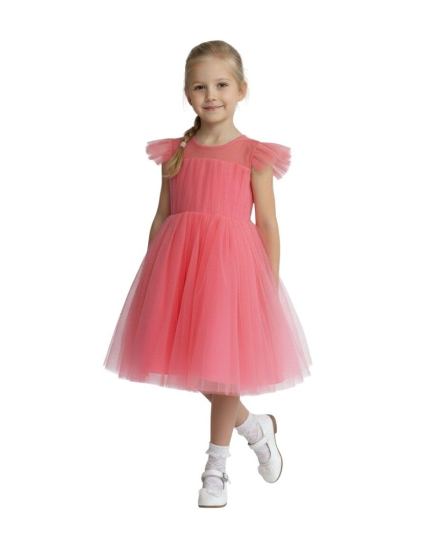 Pleated Flare Dress Dark Orange