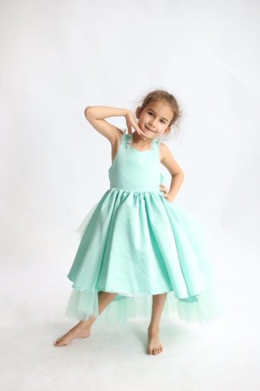 Sleeveless Long Tail Dress Green