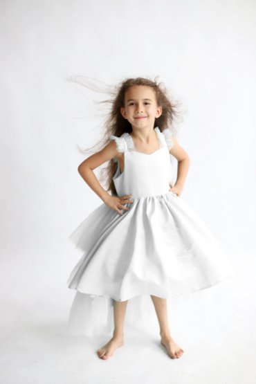 Sleeveless Long Tail Dress Ivory