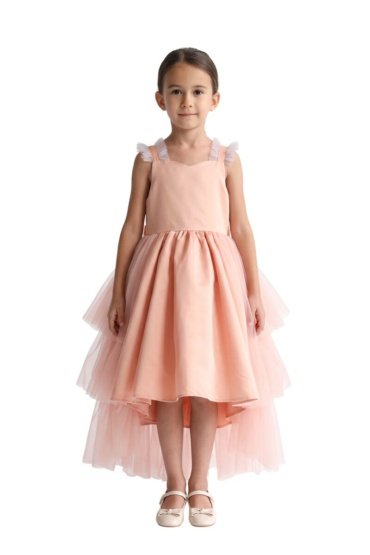 Sleeveless Long Tail Dress Light Orange