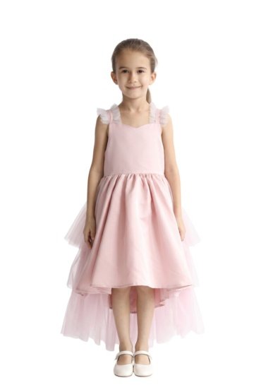 Sleeveless Long Tail Dress Light Pink