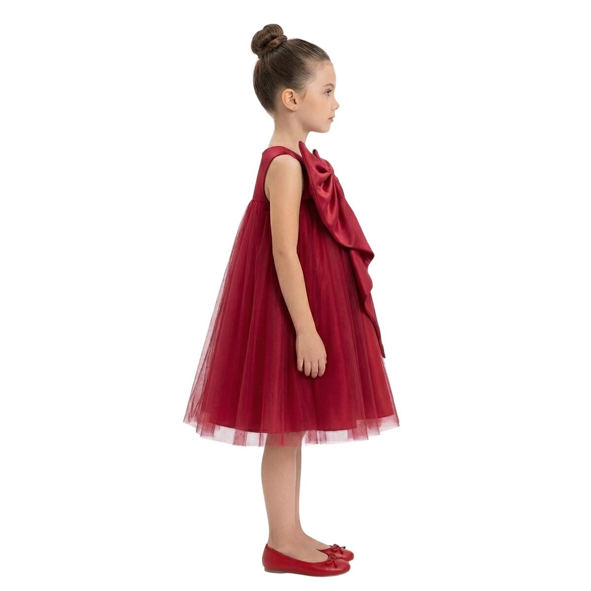 Big Bow Front Party Dress Red – photo 3