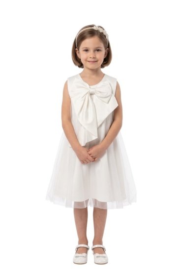 Big bow party dress White