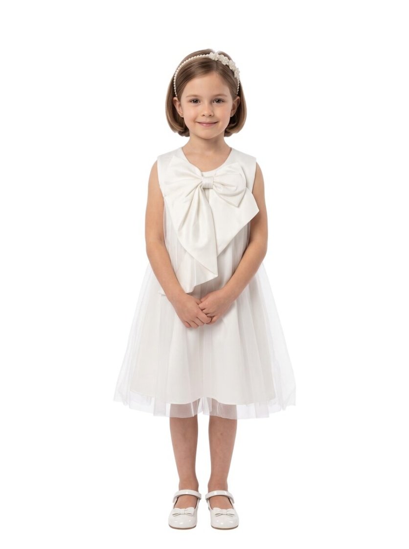 Big bow party dress White