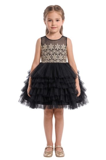 Birthday Dress For Baby Girl Tutu Dress Lace Black