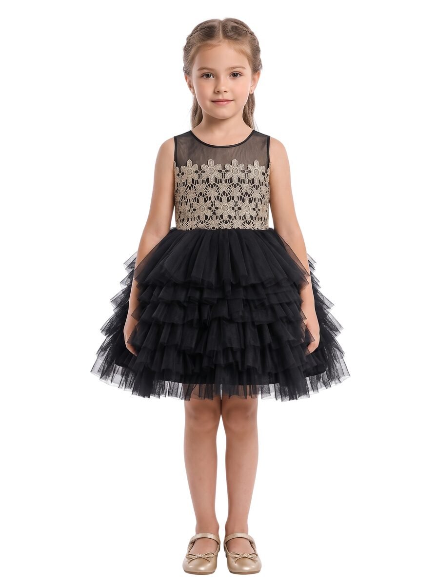 Birthday Dress For Baby Girl Tutu Dress Lace Black