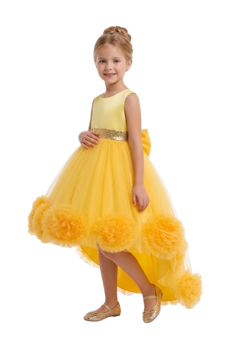 Layered Party Dresses Tutu Gown Dirty Yellow
