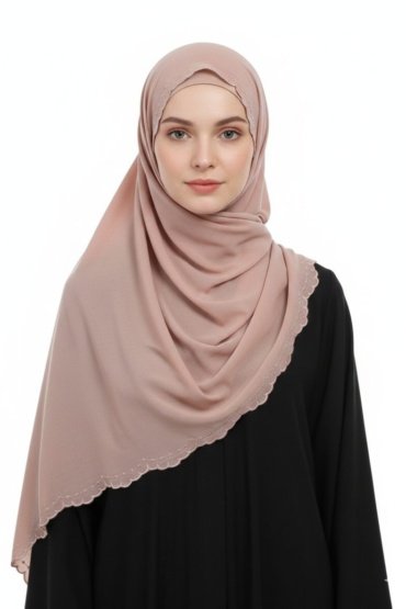 Stacy Chiffon Scarf Muslim Shawl - Salmon Pink