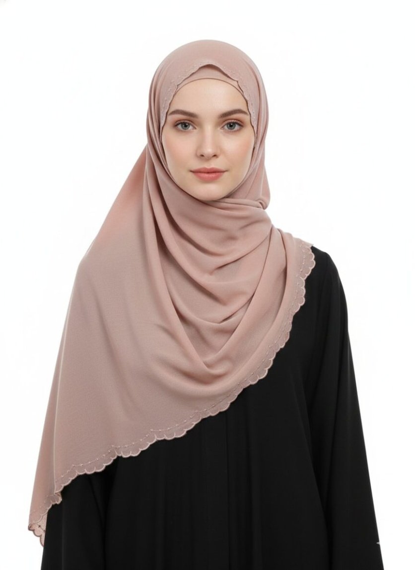 Stacy Chiffon Scarf Muslim Shawl - Salmon Pink