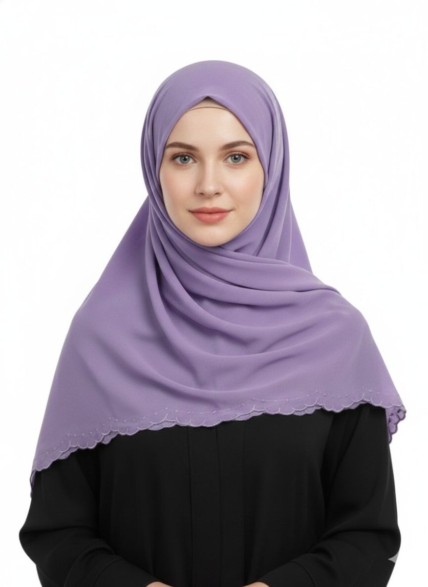 Stacy Chiffon Scarf Muslim Shawl - Purple