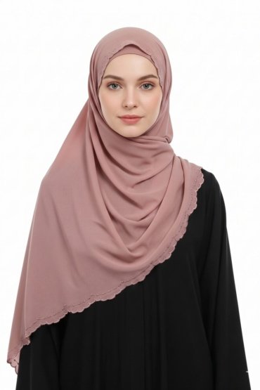 Stacy Chiffon Scarf Muslim Shawl - Dark Pink