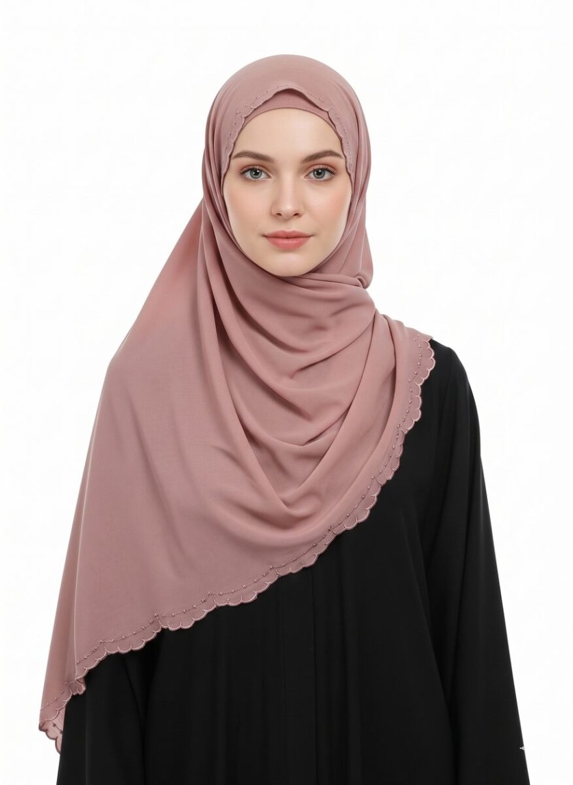 Stacy Chiffon Scarf Muslim Shawl - Dark Pink