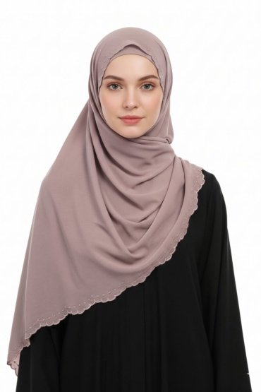 Stacy Chiffon Scarf Muslim Shawl - Light Brown