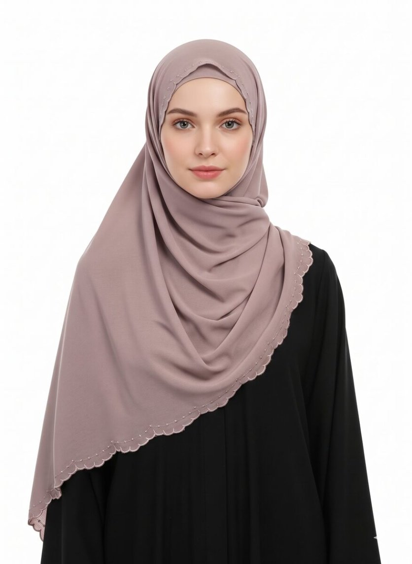 Stacy Chiffon Scarf Muslim Shawl - Light Brown