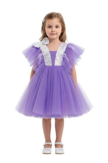 Dragonfly Dress with Sequins Purple