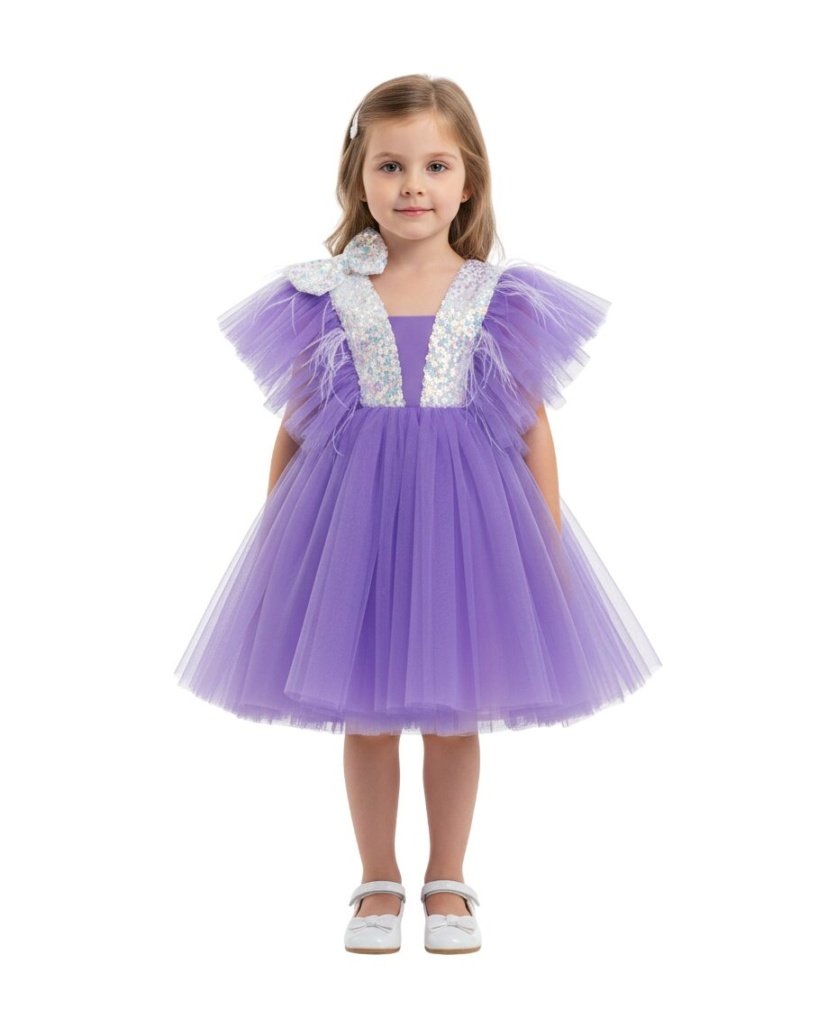 Dragonfly Dress with Sequins Purple