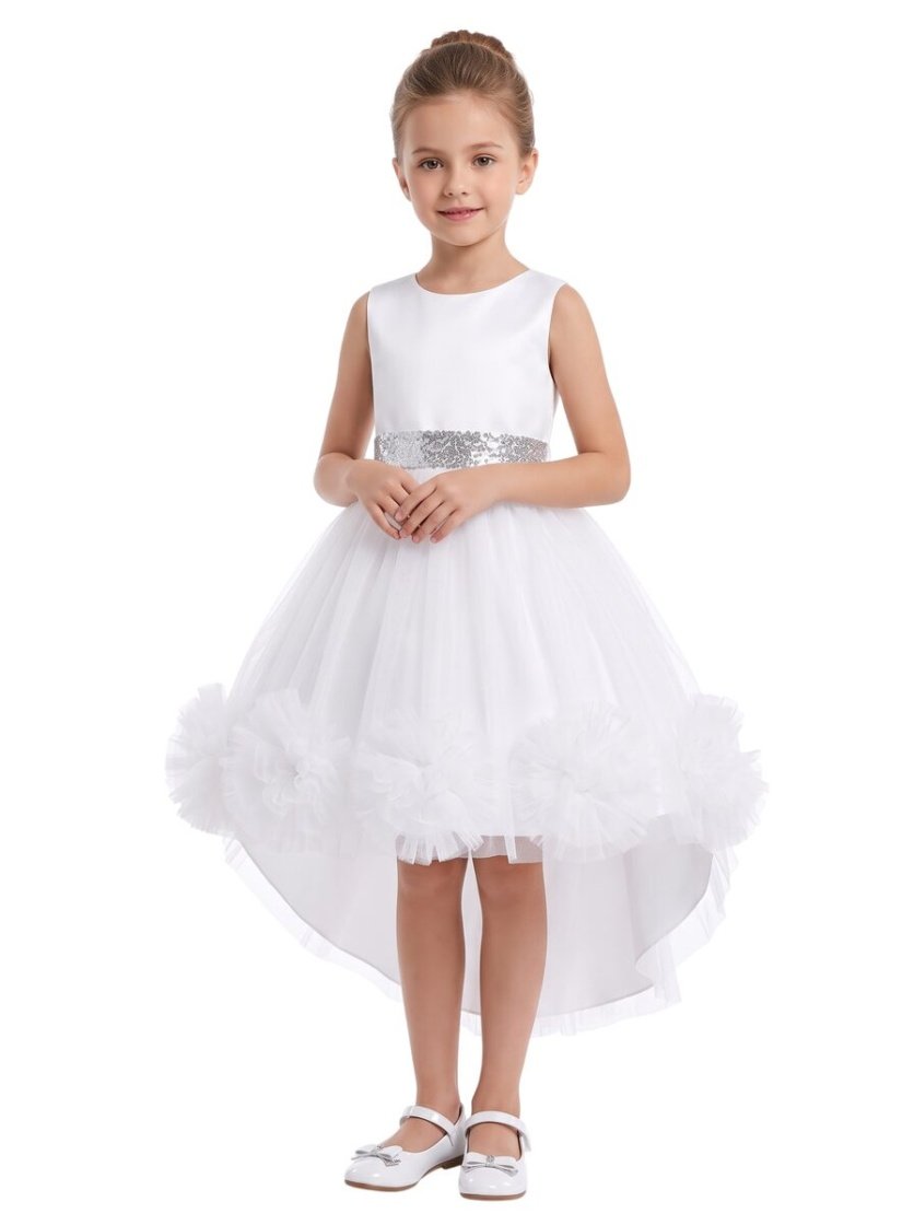 Princess Tutu Party Dress for Girls White – Princess dress for girls – D'Daniela