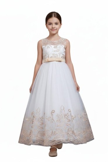 Lace Applique Ball Gown Champagne