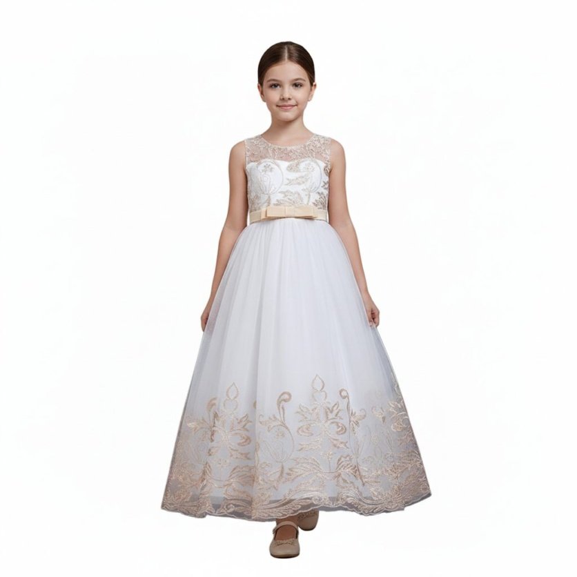 Lace Applique Ball Gown Champagne