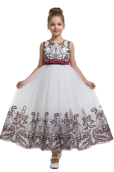 Lace Applique Ball Gown Maroon Red