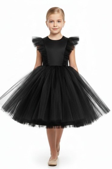 Natalya Dress Net Black