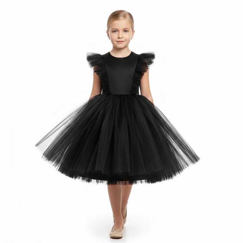 Natalya Dress Net Black