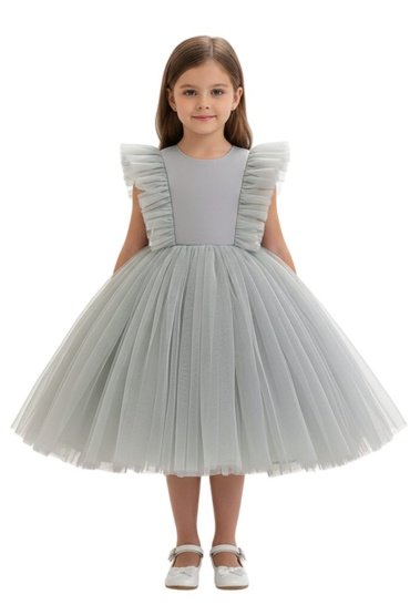 Natalya Dress Net Grey