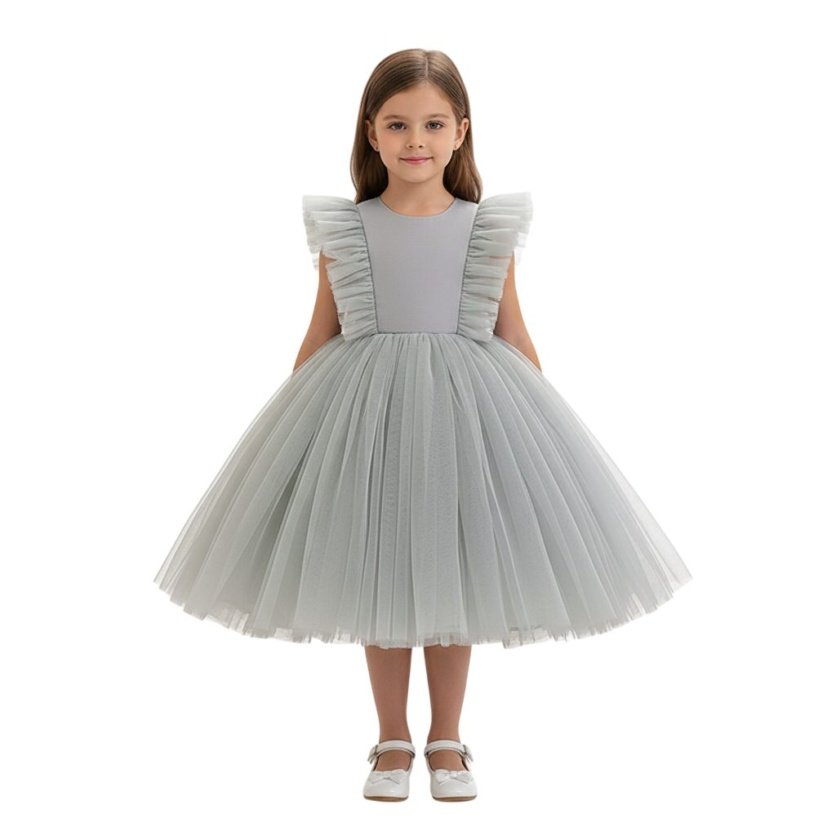 Natalya Dress Net Grey