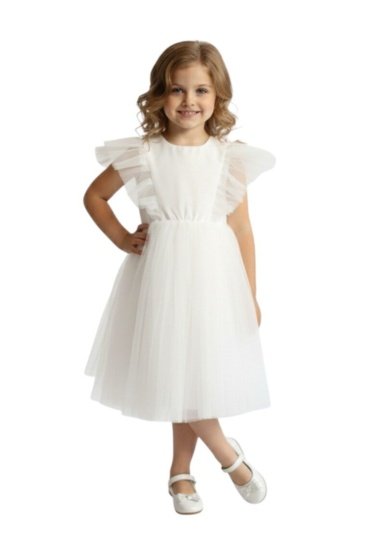 Natalya Dress Net White