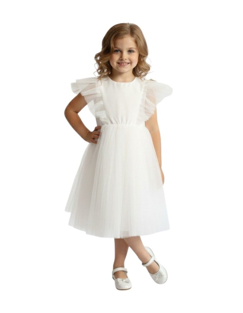 Natalya Dress Net White
