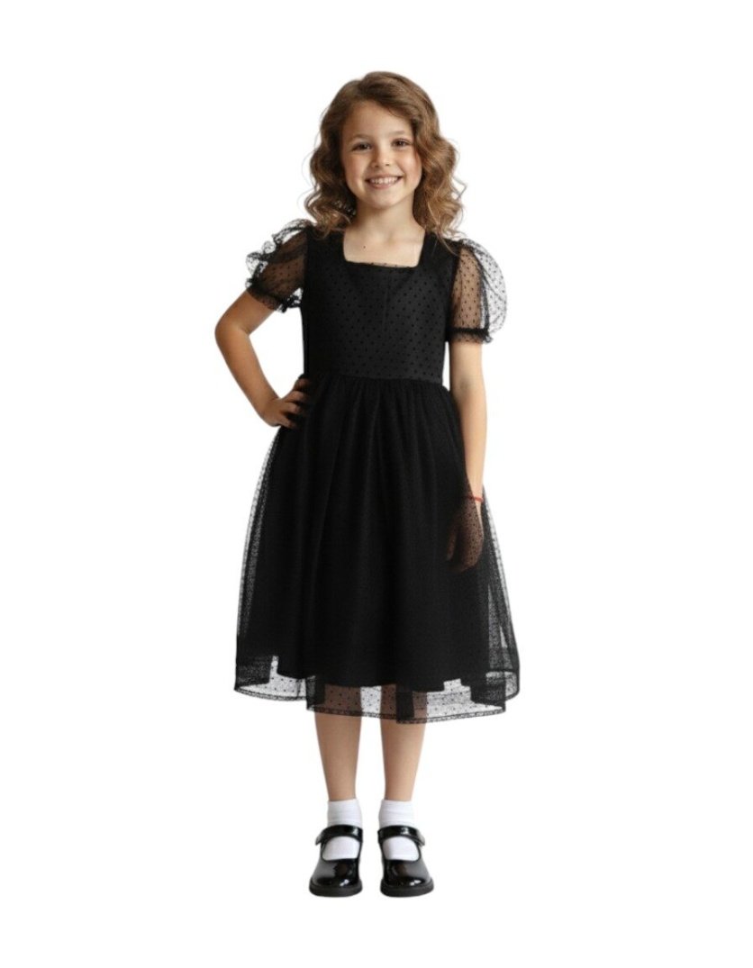 Princess Black Dot Dress – Princess dress for girls – D'Daniela