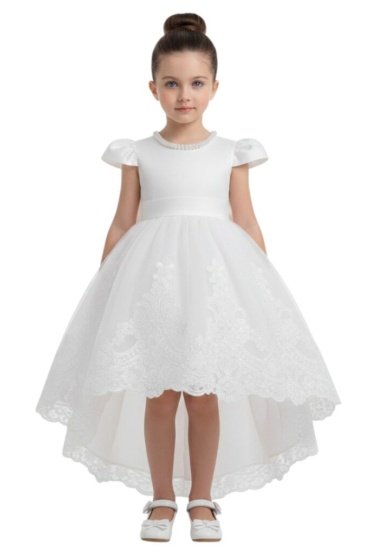 Little Princess Party Dress Girl Flamingo White