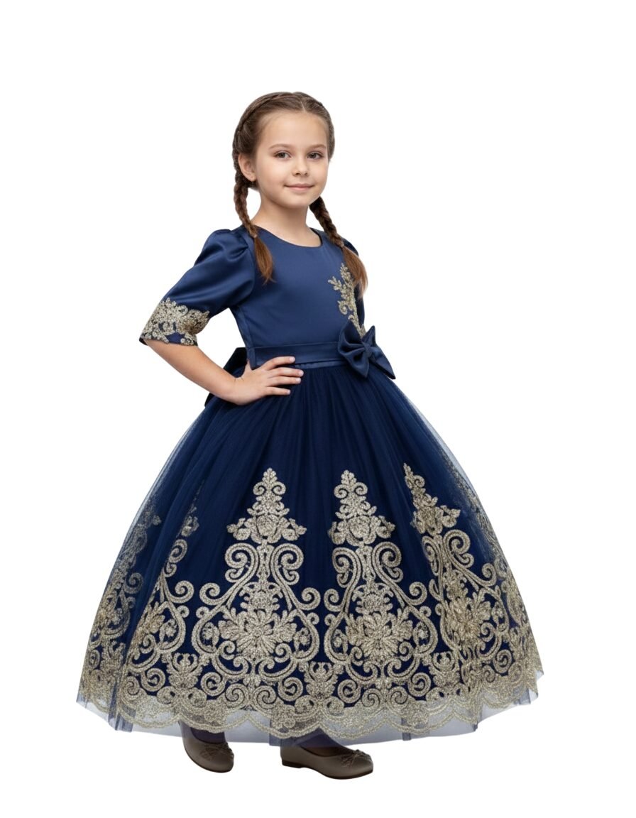 Duchess Party Dress Dark Blue Colour – photo 2