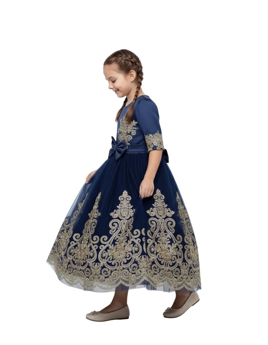 Duchess Party Dress Dark Blue Colour – photo 3