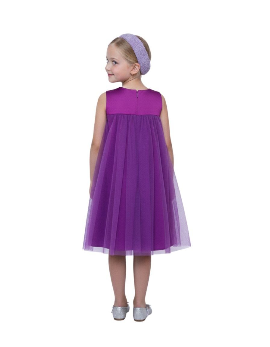 Big Bow Front Party Dress Dark Purple – photo 3