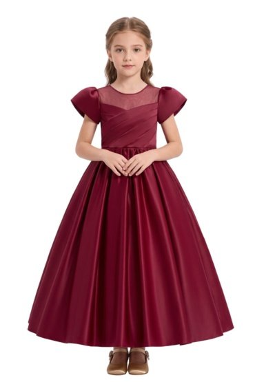 Amy Party Dress Long Dark Red Colour