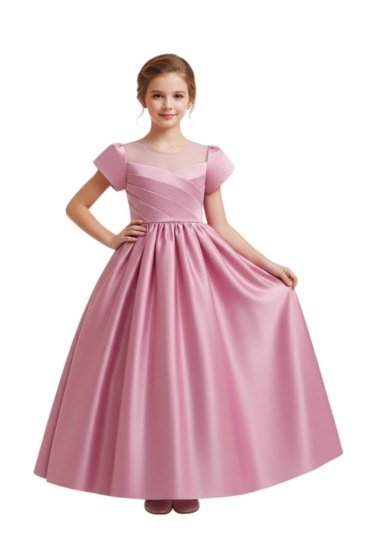 Amy Party Dress Long Powder Pink Colour