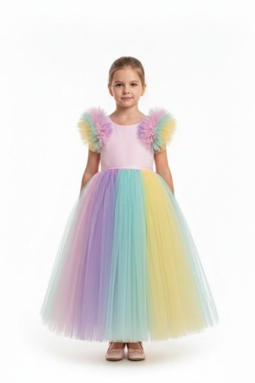 Long Unicorn Party Dress for Girls