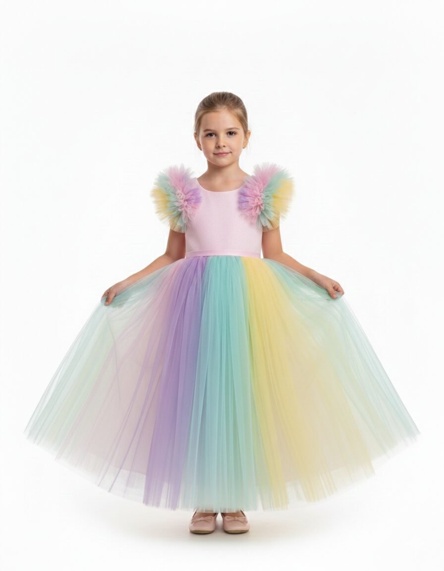 Long Unicorn Party Dress for Girls – photo 3