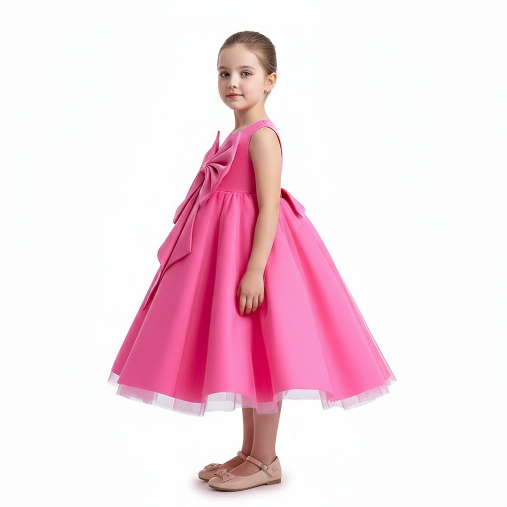 Big Bow Front Party Dress Dark Purple – photo 2