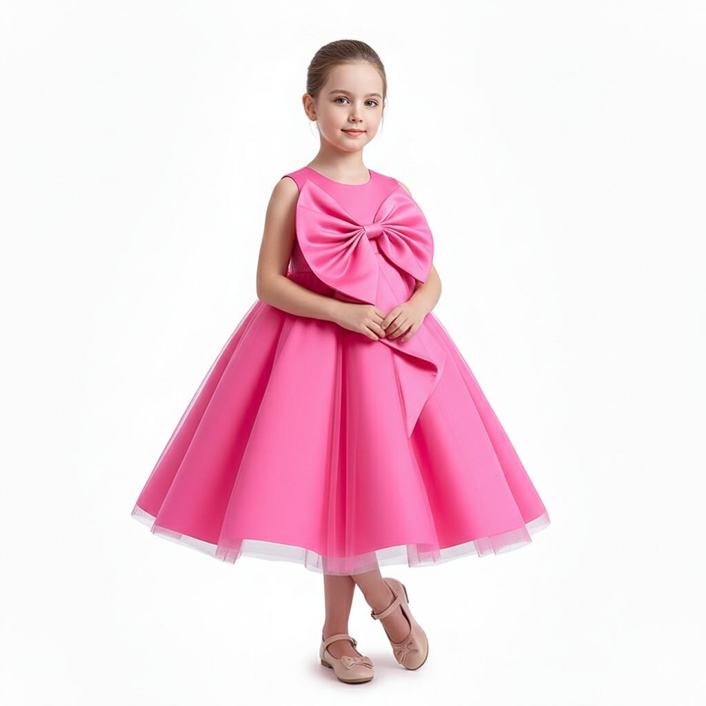 Big Bow Front Party Dress Dark Purple – photo 3