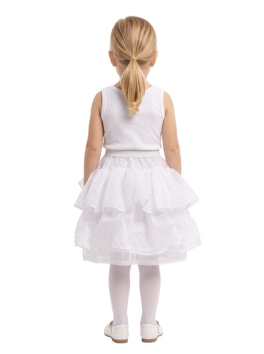 Kids White Underskirt Pageant Princess Puffy Petticoat Decorative Dress Crinoline Pannier Hoops Underskirt Slip for Children Girls – photo 3