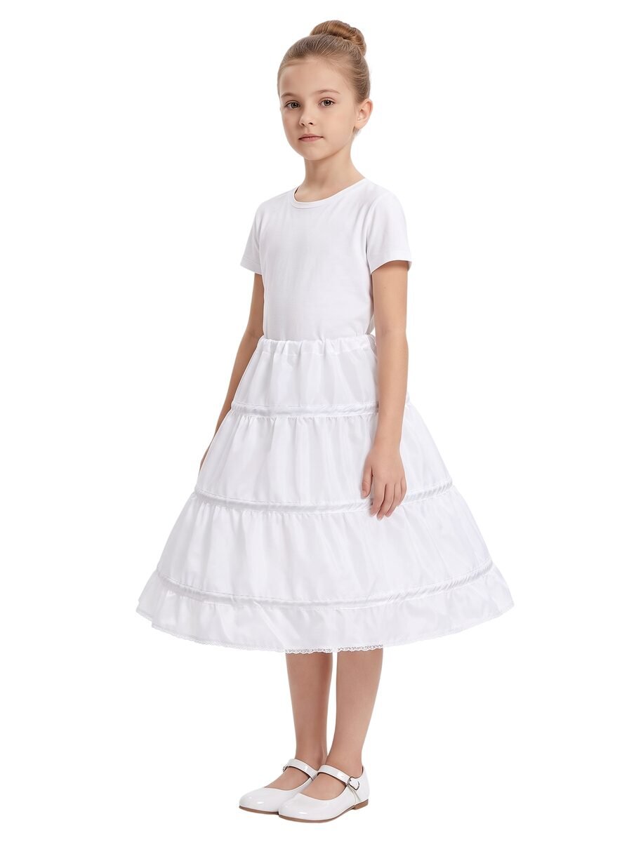 White Petticoat Underskirt – Long – petticoat for flower girl dress