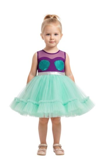 Oceanic Charm Dress - Mint Blue with Purple