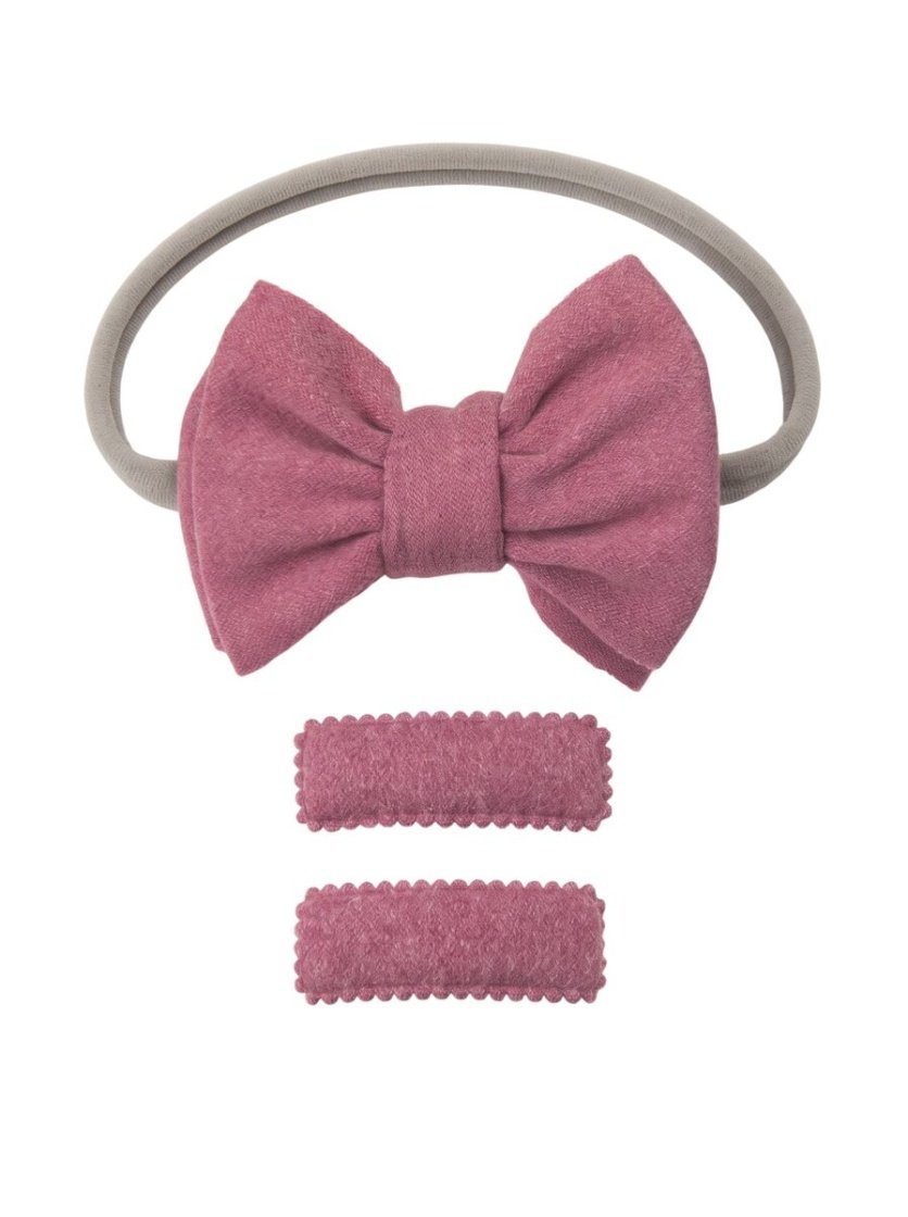 Dianna Ribbon Bow Headband Set with Clips For Babies and Girls Dark Pink – Anna Frozen dress for girls – D'Daniela