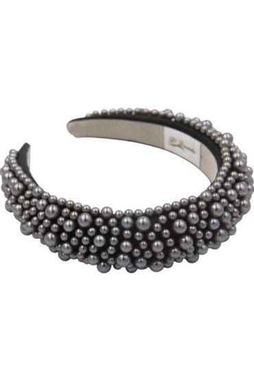 Olivia Headband For Women's and Girls Grey Pearl